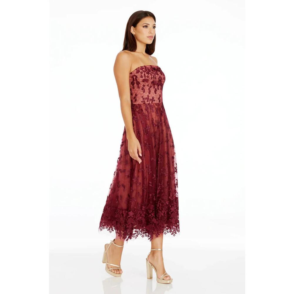 NEW, Dress the Population Kailyn Dress Burgundy Size M #MD507 - Picture 2 of 7